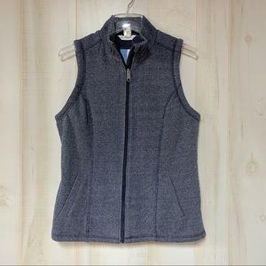 NWT Christopher & Banks Blue Marled Zip Vest M